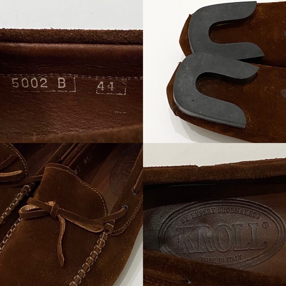 KROLL Italy Brown Suede Leather Men’s Loafers 44 - Picture 11 of 16